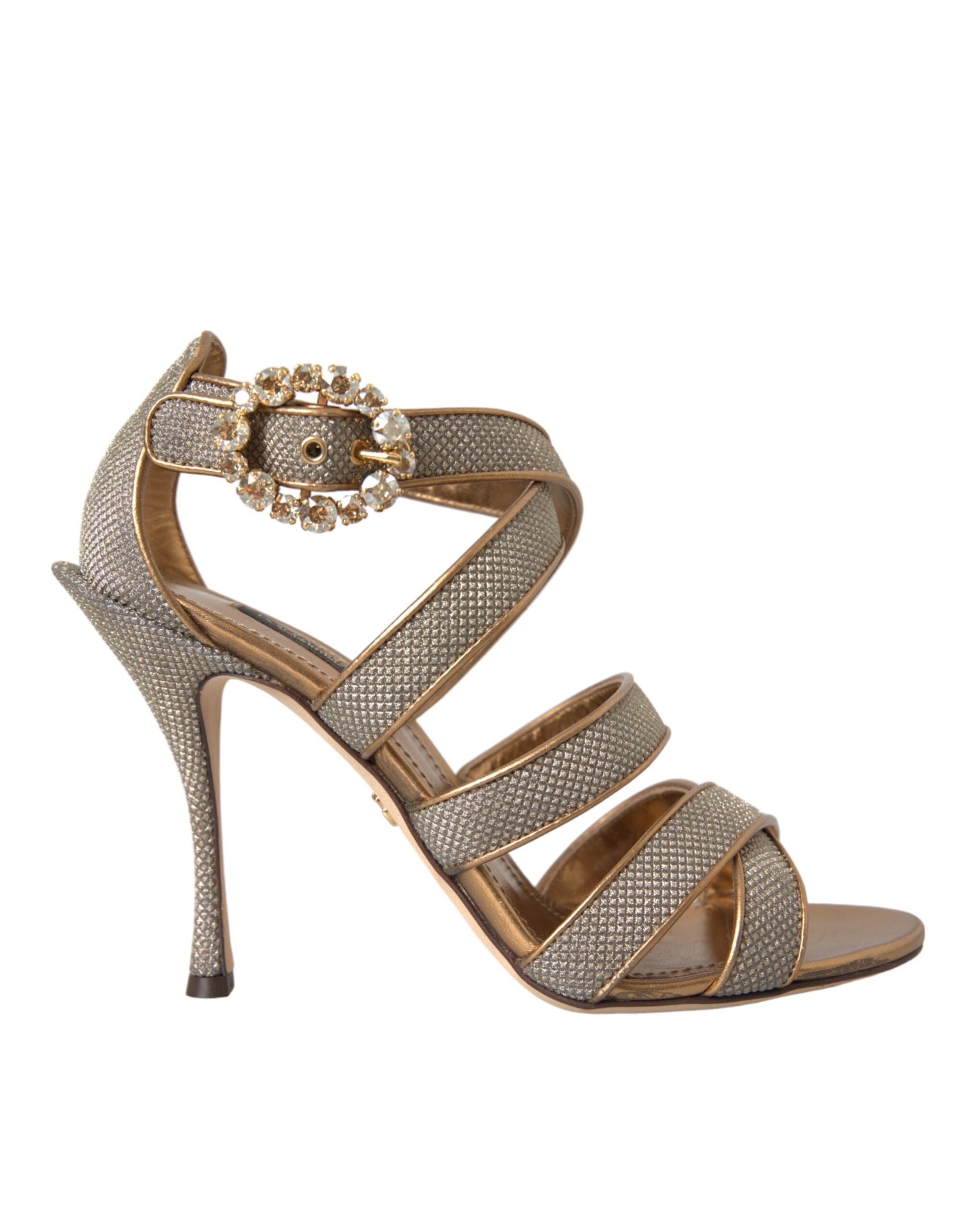 Bronze Kristall Strap Heels Sandalen Schuhe