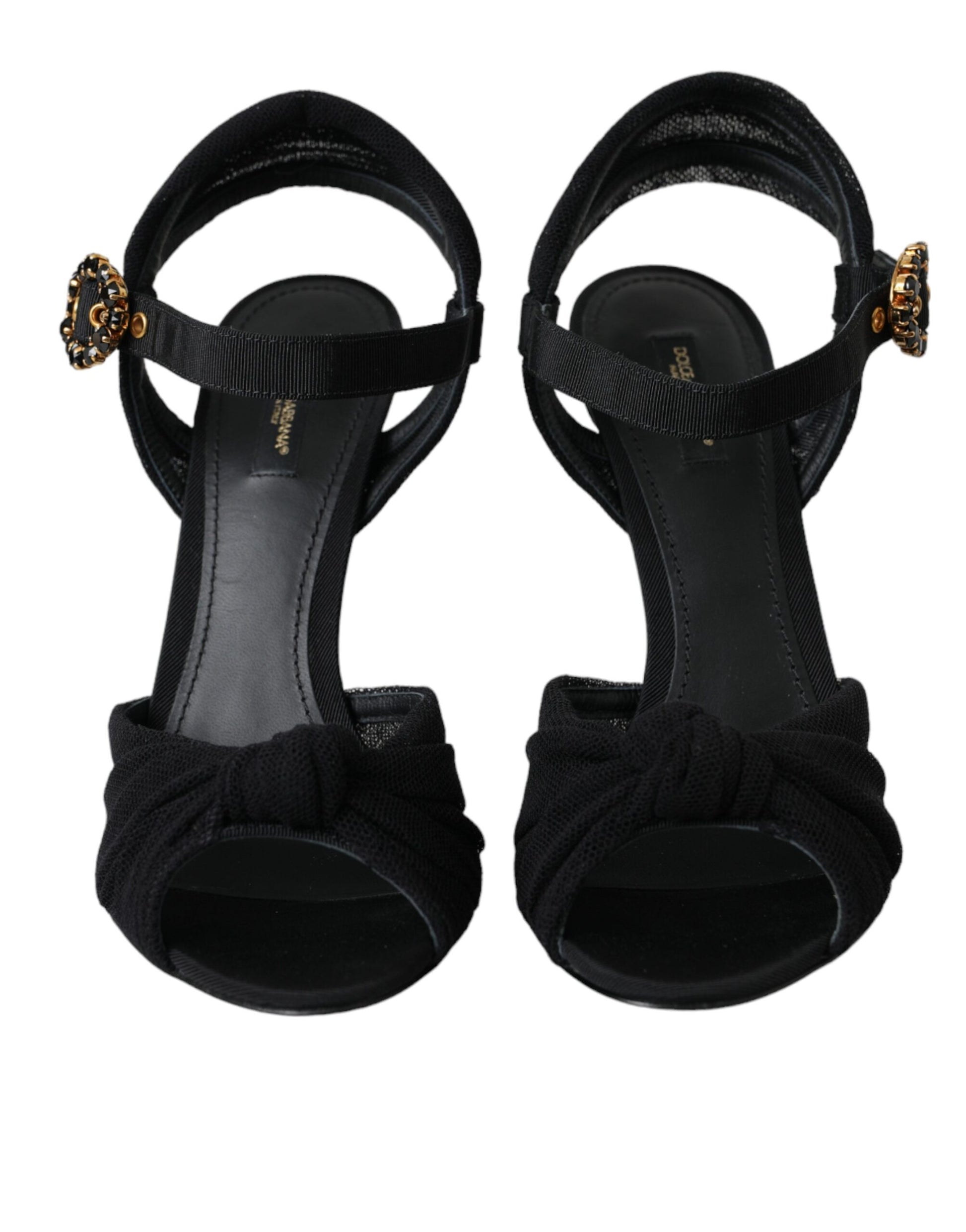Schwarze Wildleder-Kristalle Keira Sandalen Schuhe