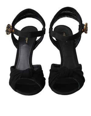 Schwarze Wildleder-Kristalle Keira Sandalen Schuhe