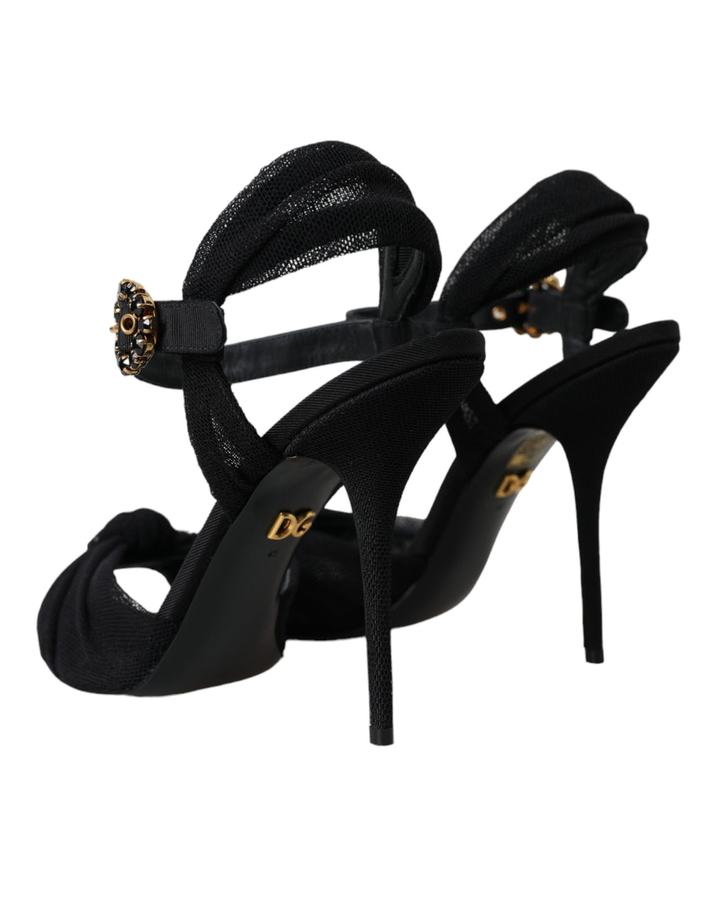 Schwarze Wildleder-Kristalle Keira Sandalen Schuhe