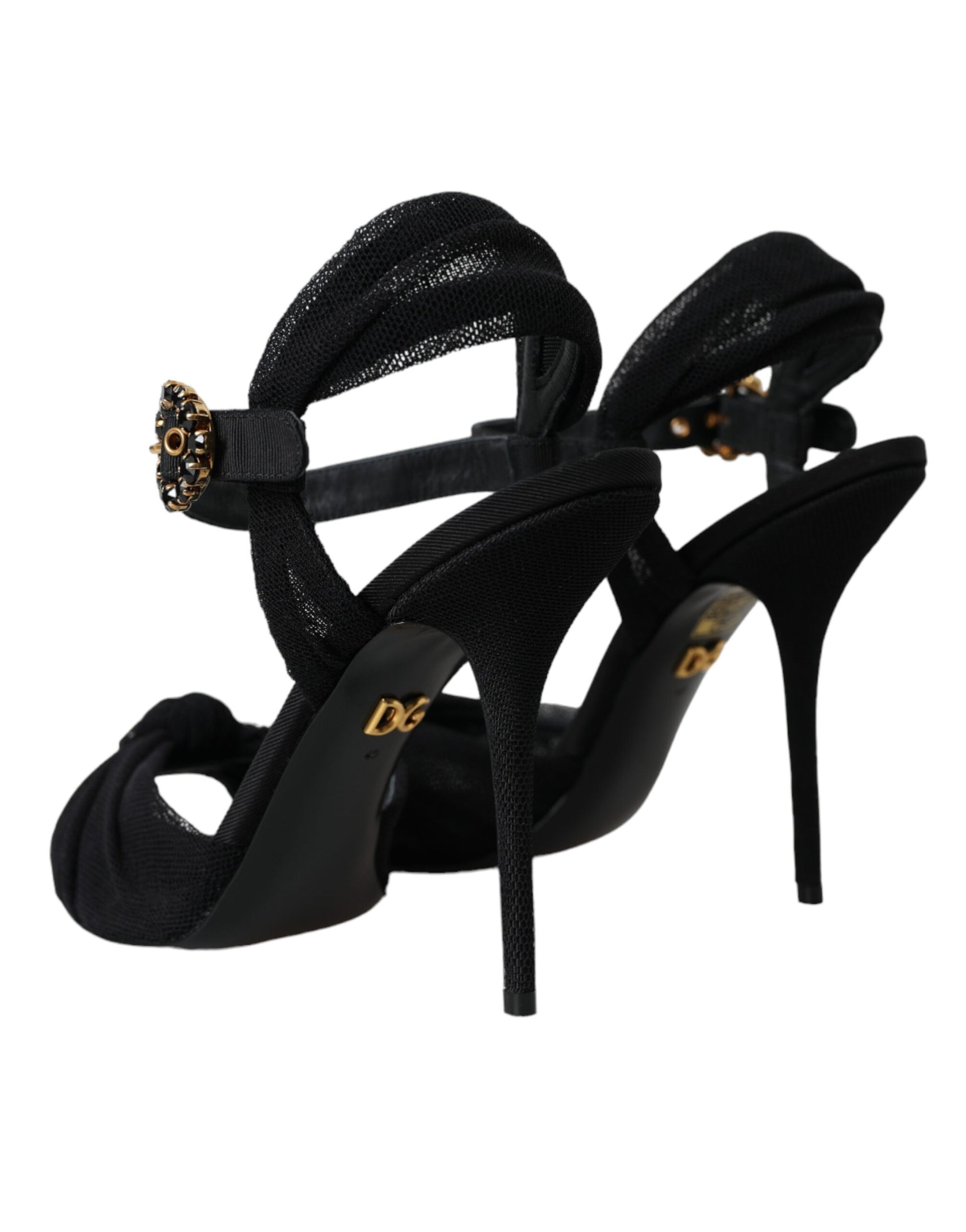 Schwarze Wildleder-Kristalle Keira Sandalen Schuhe