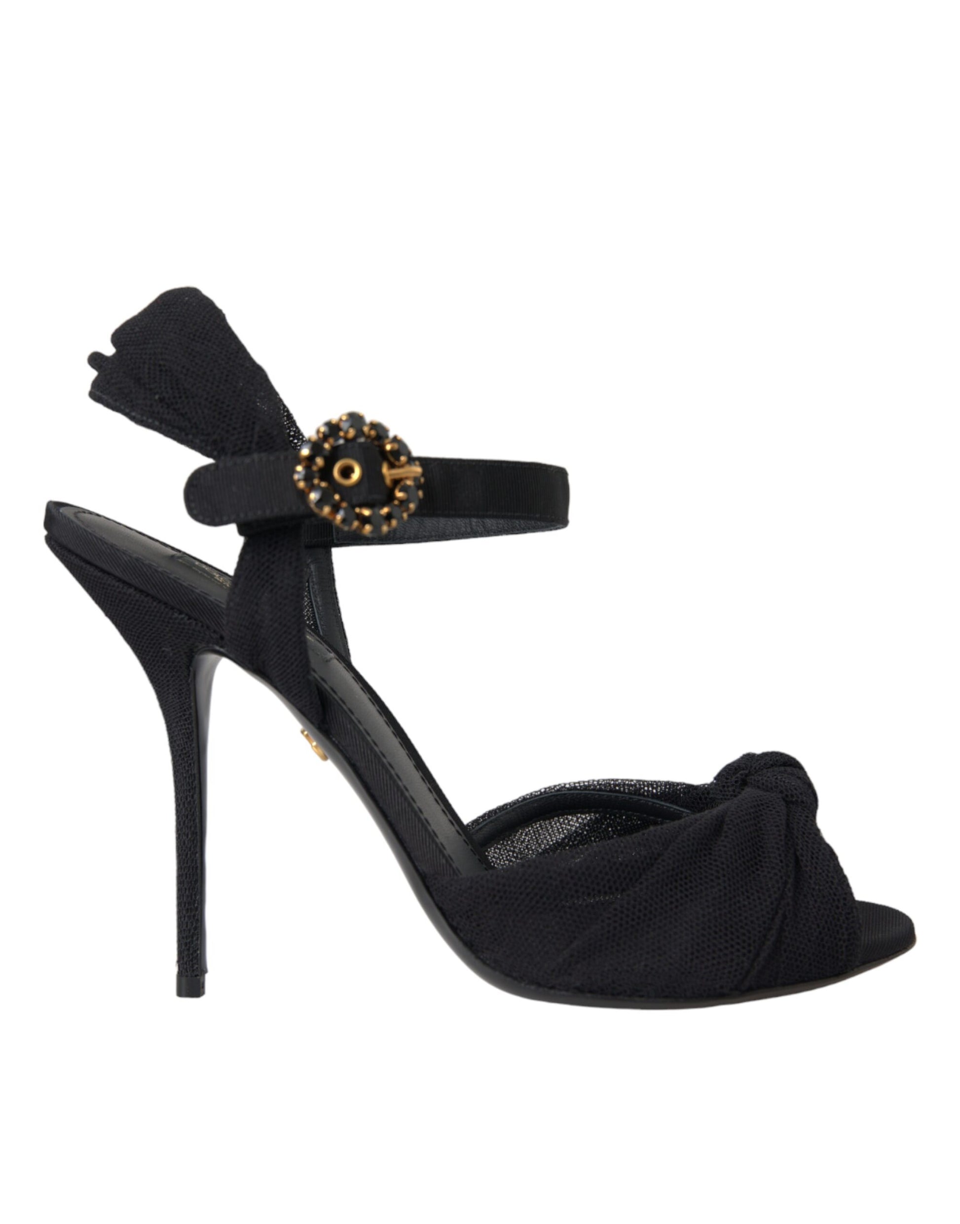 Schwarze Wildleder-Kristalle Keira Sandalen Schuhe