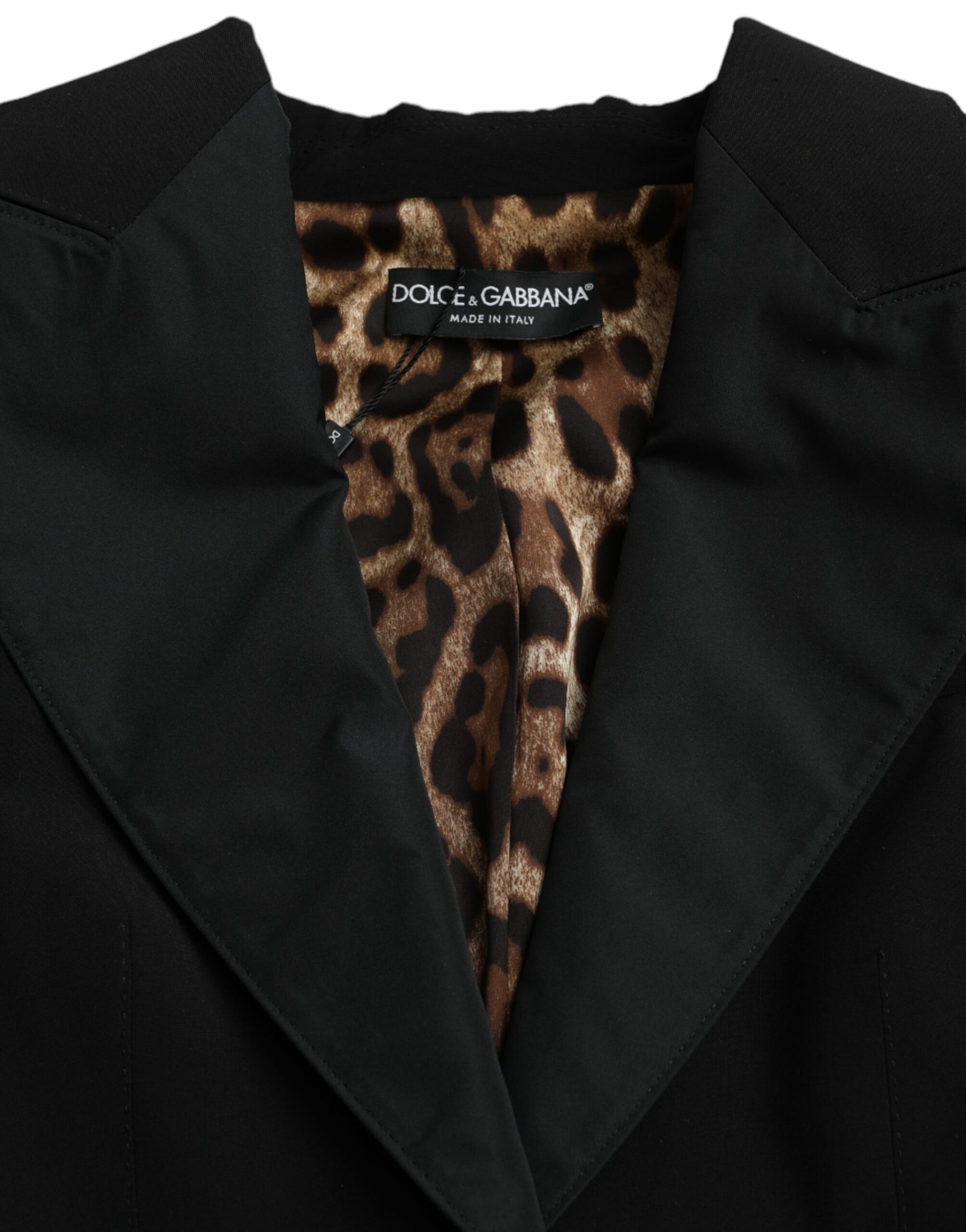 Schwarze, kurze Jacke aus Polyester mit Puffärmeln