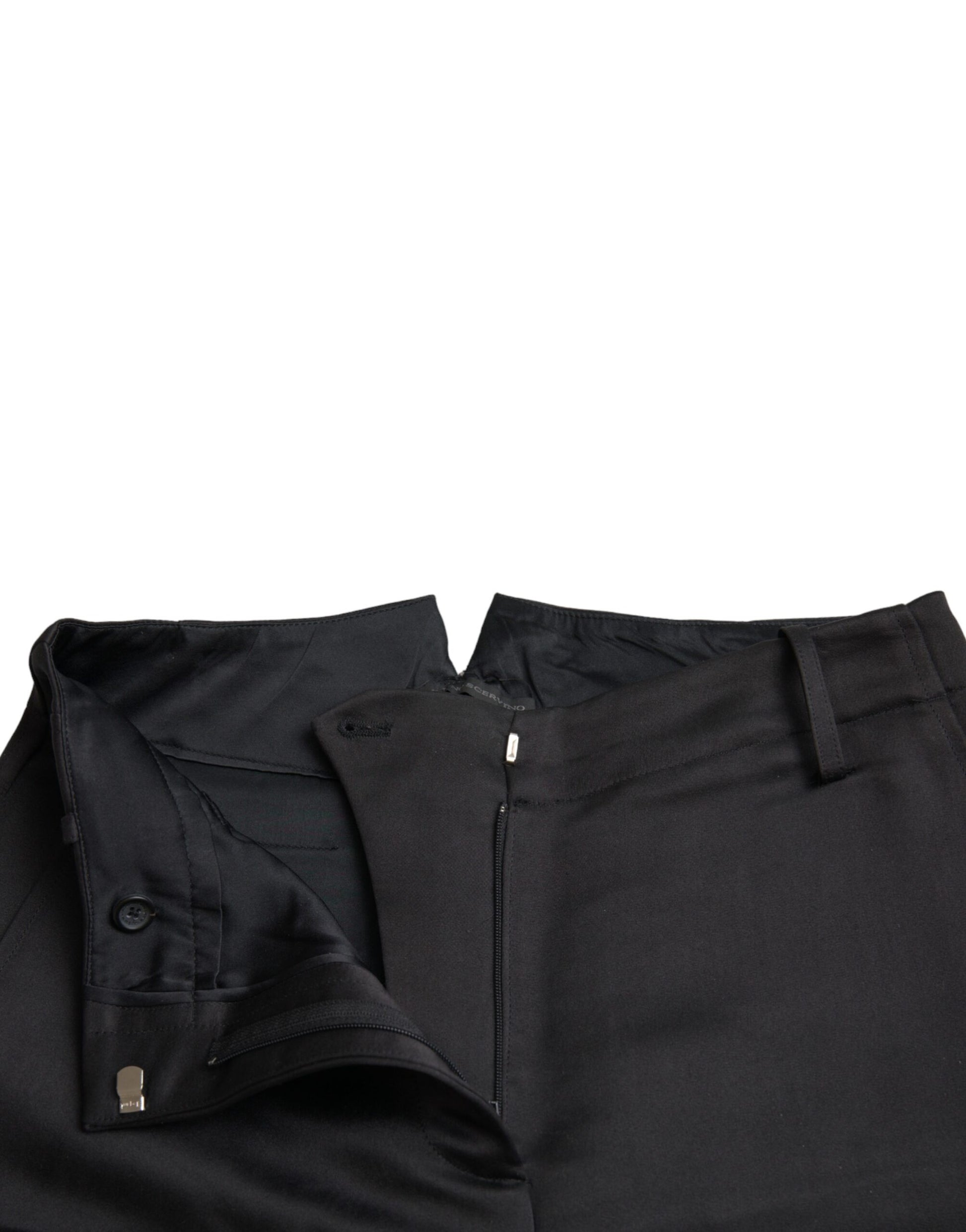 Schwarze Caprihose mit hoher Taille