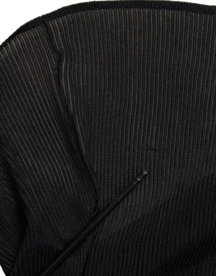 Schwarzer Rollkragenpullover aus Viskose