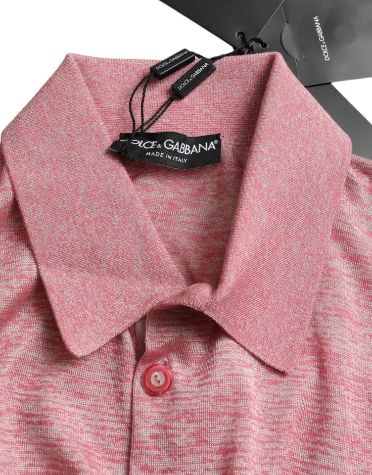 Rosa Polyester-Pullover mit Kragen für Herren