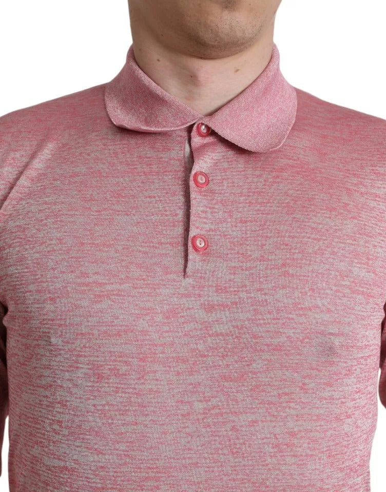 Rosa Polyester-Pullover mit Kragen für Herren