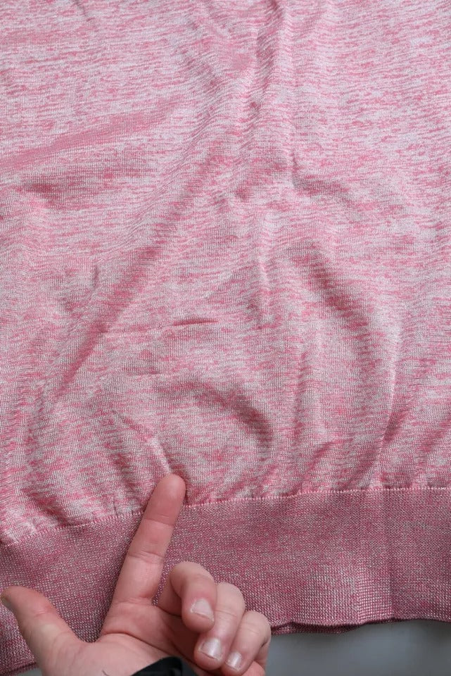 Rosa Polyester-Pullover mit Kragen für Herren