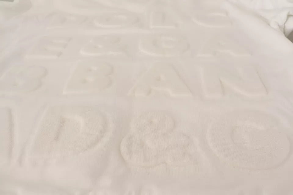 Weißer Sweatshirtpullover aus Baumwolle mit Logoprägung