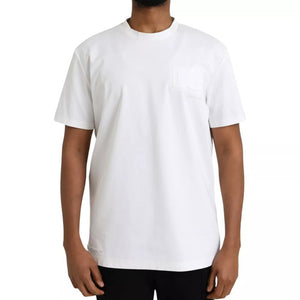 Weißes Baumwoll-T-Shirt mit Rundhalsausschnitt und Logoprägung