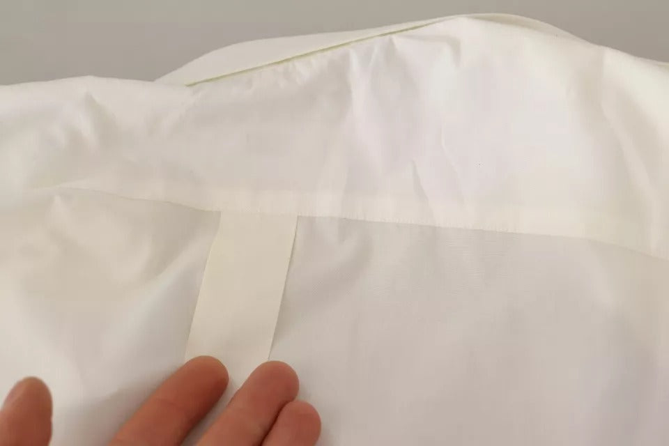 Weißes Baumwollkleid mit Kragen und langen Ärmeln, Hemdoberteil