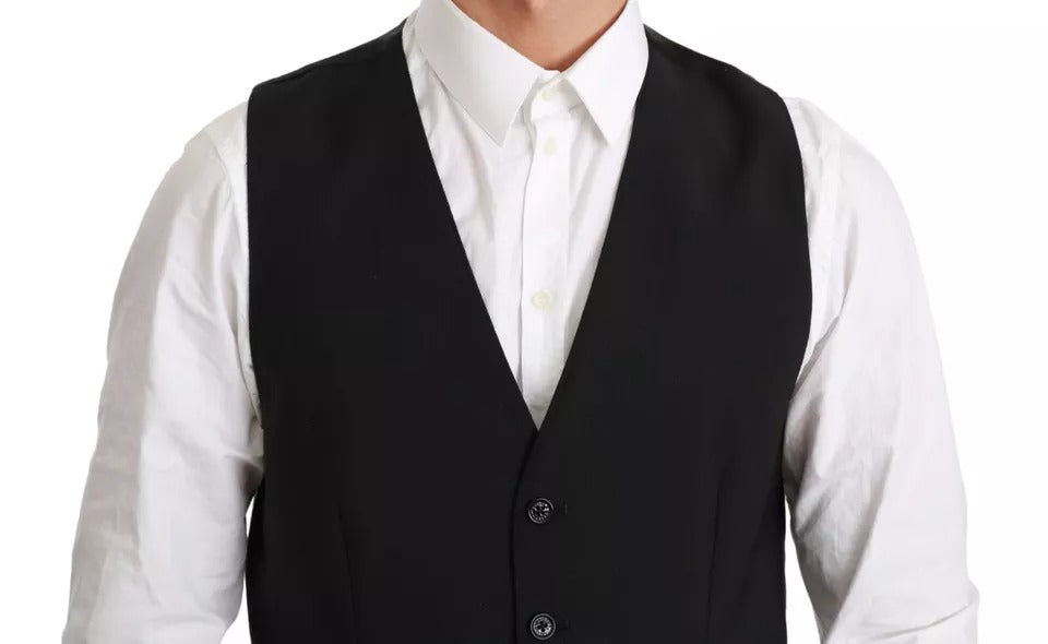 Schwarze Stretchweste, formelles Kleid, Wollweste