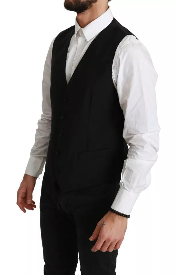 Schwarze Stretchweste, formelles Kleid, Wollweste
