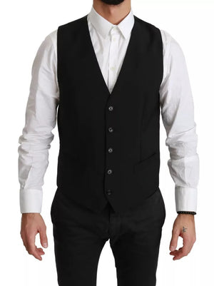 Schwarze Stretchweste, formelles Kleid, Wollweste
