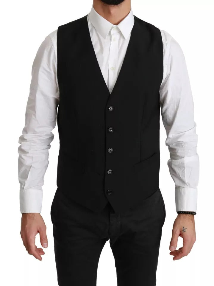 Schwarze Stretchweste, formelles Kleid, Wollweste