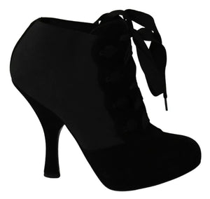 Schwarze Stretch-Stiefeletten aus Wildleder