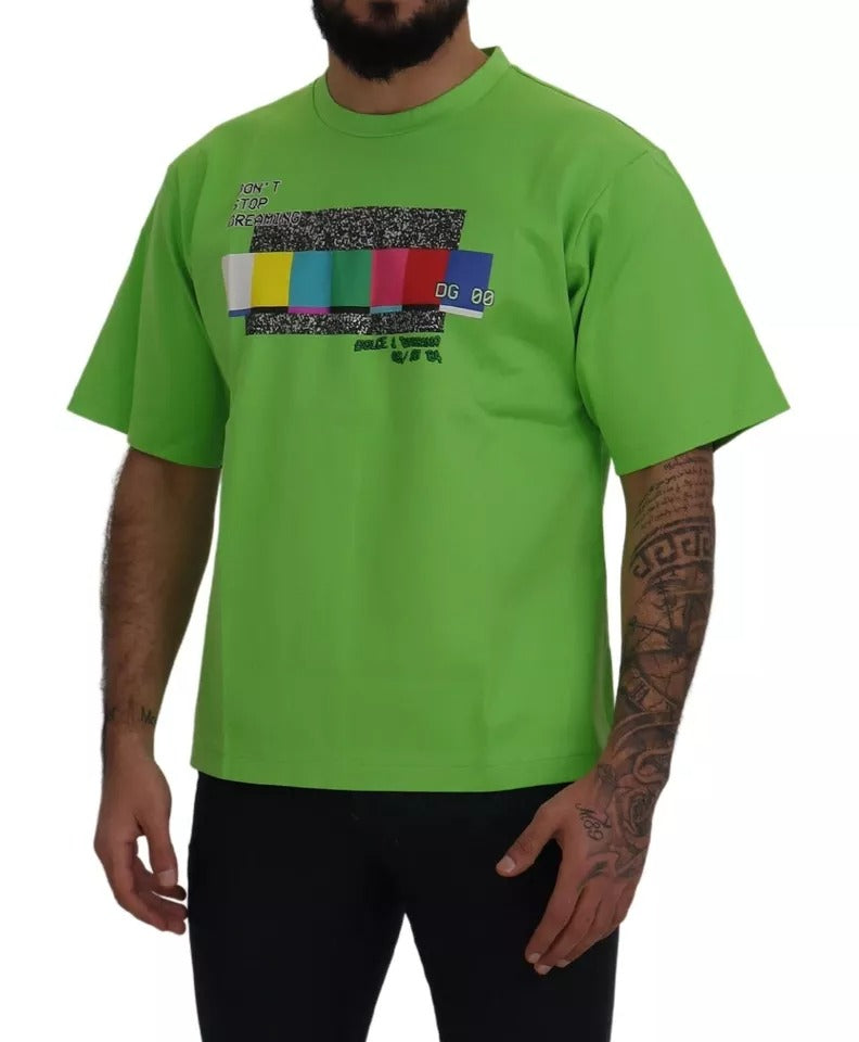 Grünes Baumwoll-T-Shirt DG CHANNEL