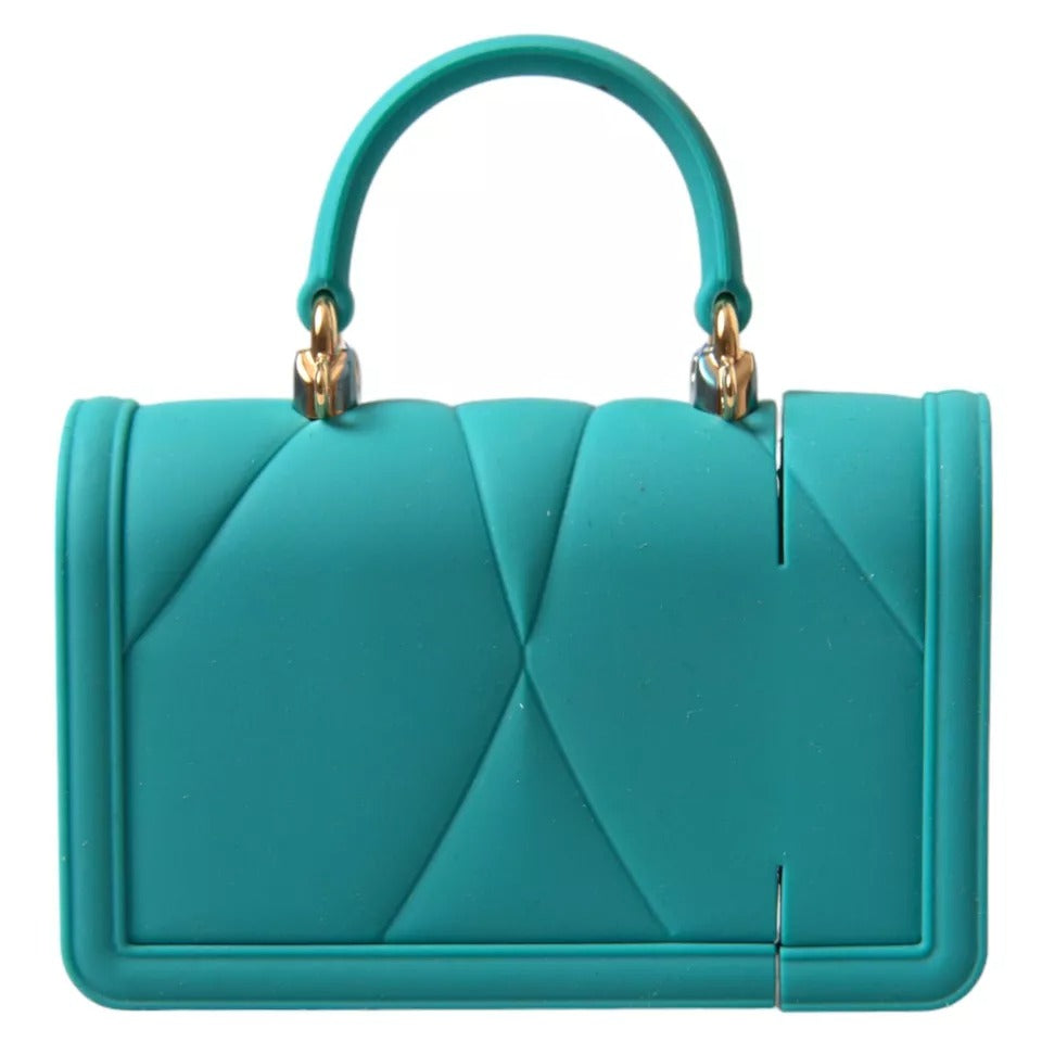 Türkisfarbene Silikonhülle mit Herzmotiv, Handtasche, Airpods-Hülle