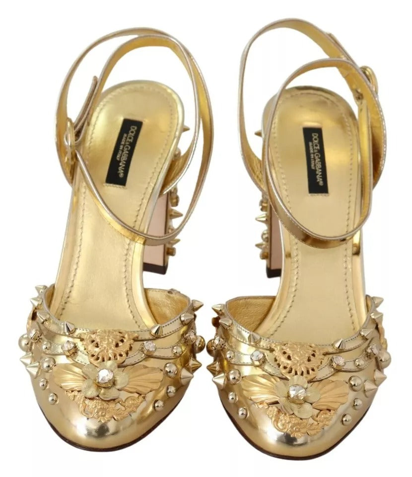 Gold Studs Vally Slingback Sandalen Schuhe