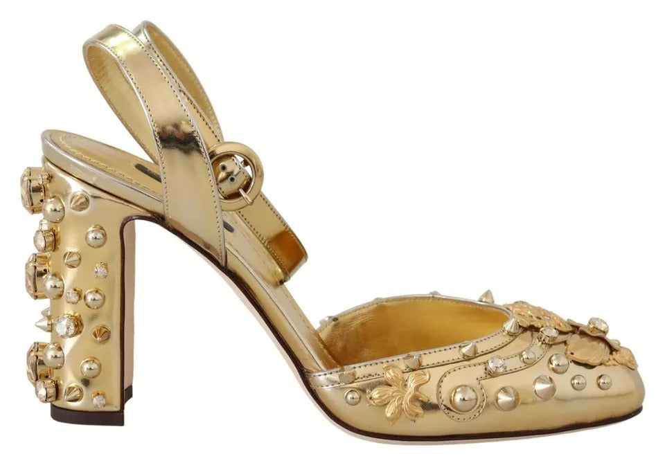 Gold Studs Vally Slingback Sandalen Schuhe