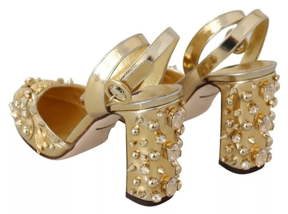 Gold Studs Vally Slingback Sandalen Schuhe
