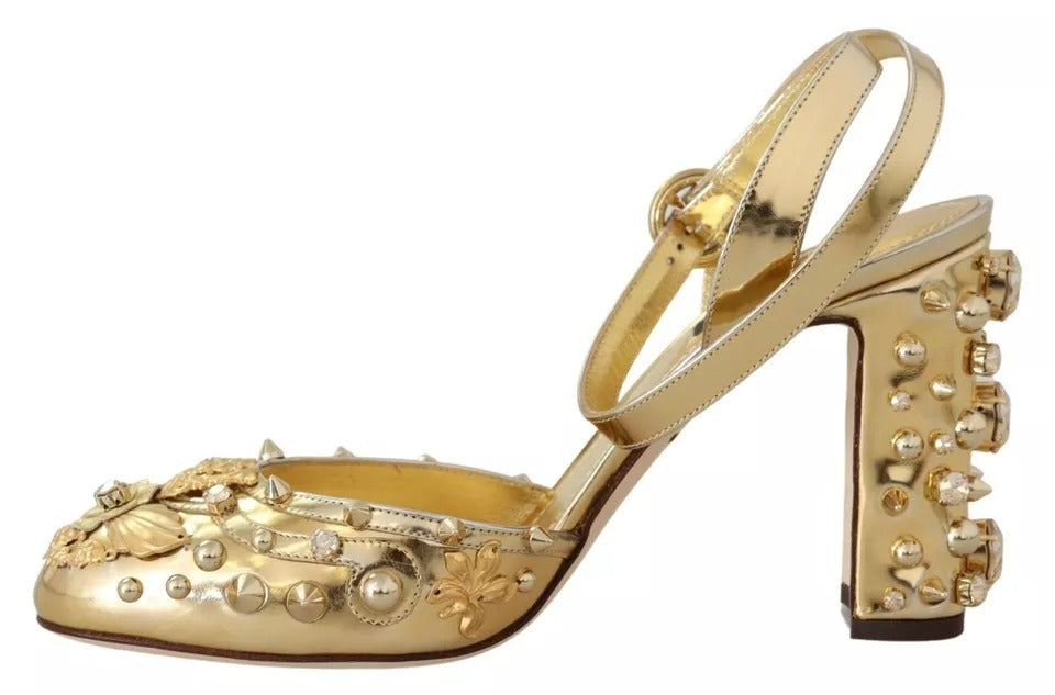 Gold Studs Vally Slingback Sandalen Schuhe