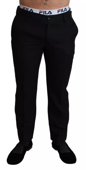 Schwarze formelle Hose aus Baumwollstretch