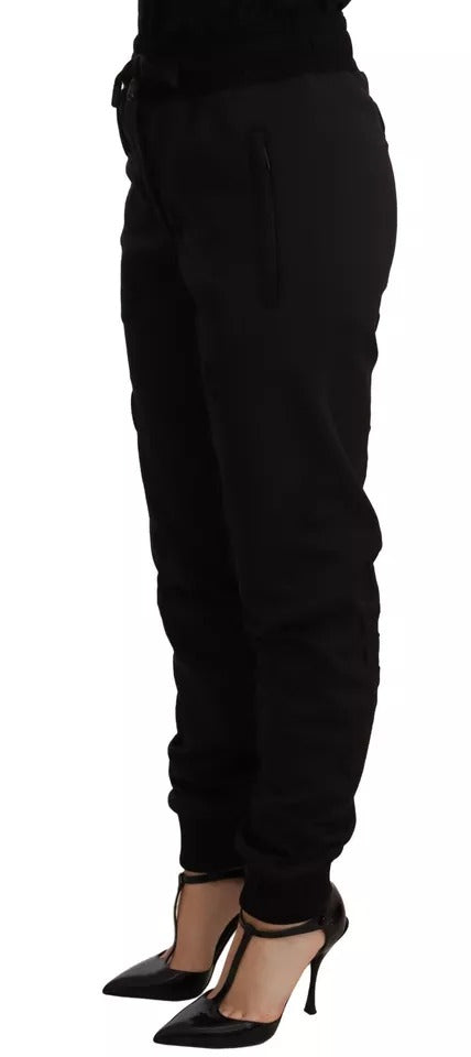 Schwarze Jogger-Damen-Polyesterhose