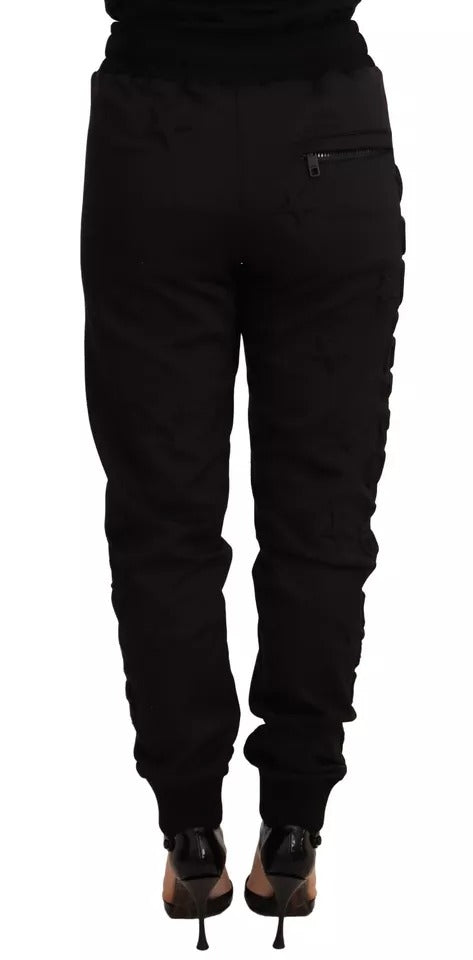 Schwarze Jogger-Damen-Polyesterhose