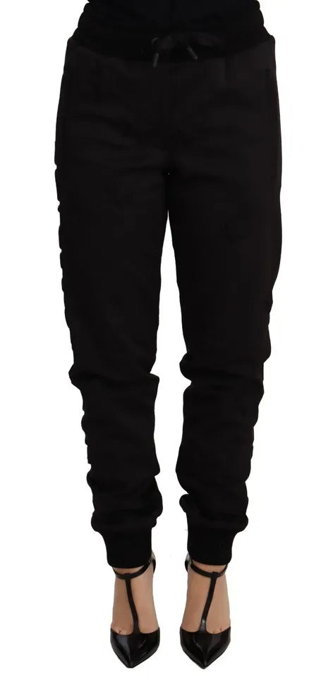Schwarze Jogger-Damen-Polyesterhose