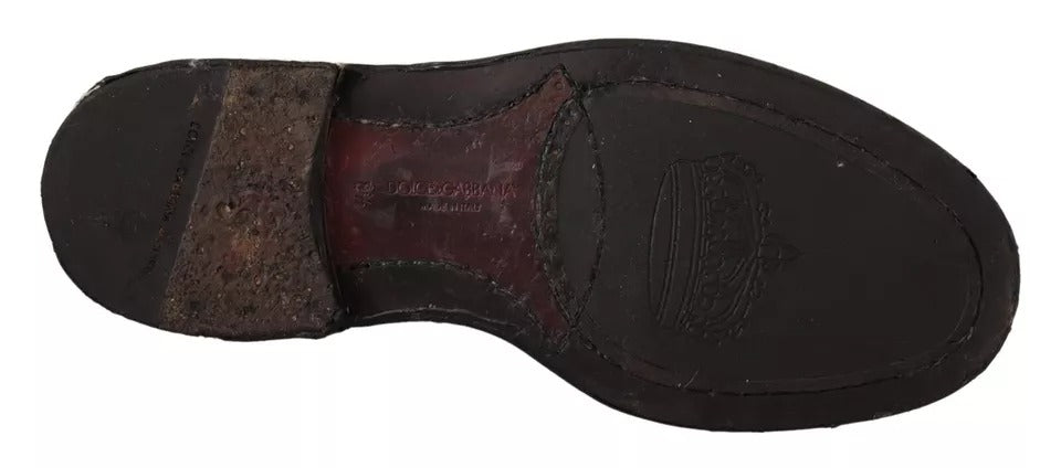 Schwarze Brogue-Oxford-Abendschuhe aus Leder