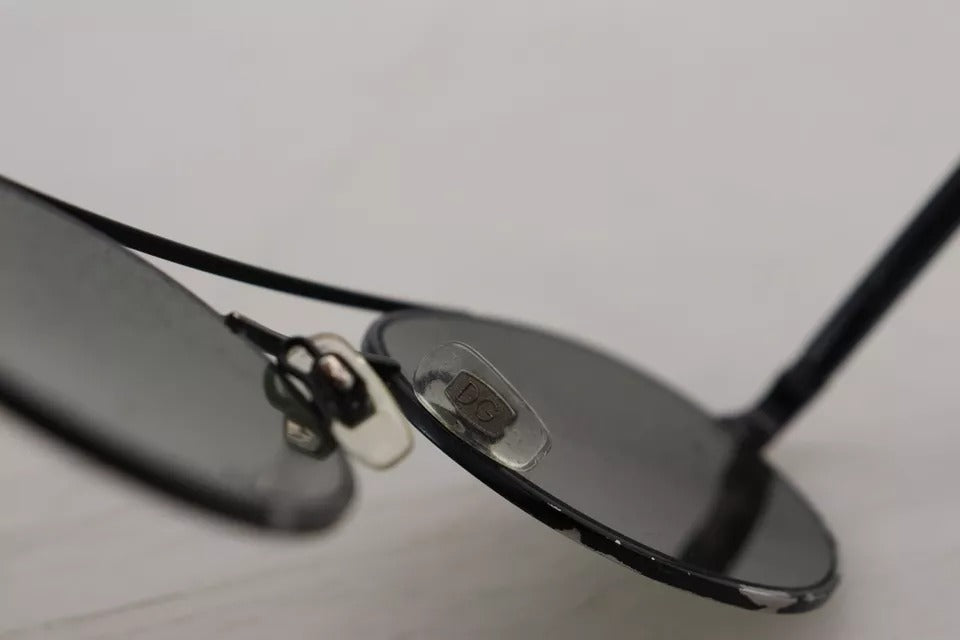 Sonnenbrille DG2245 mit mattschwarzem Stahlrahmen und grünen Gläsern