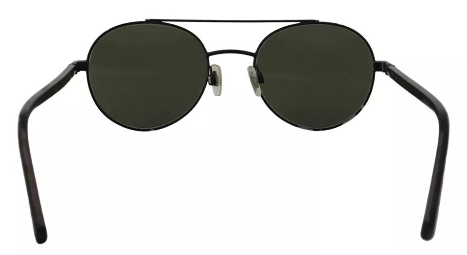 Sonnenbrille DG2245 mit mattschwarzem Stahlrahmen und grünen Gläsern