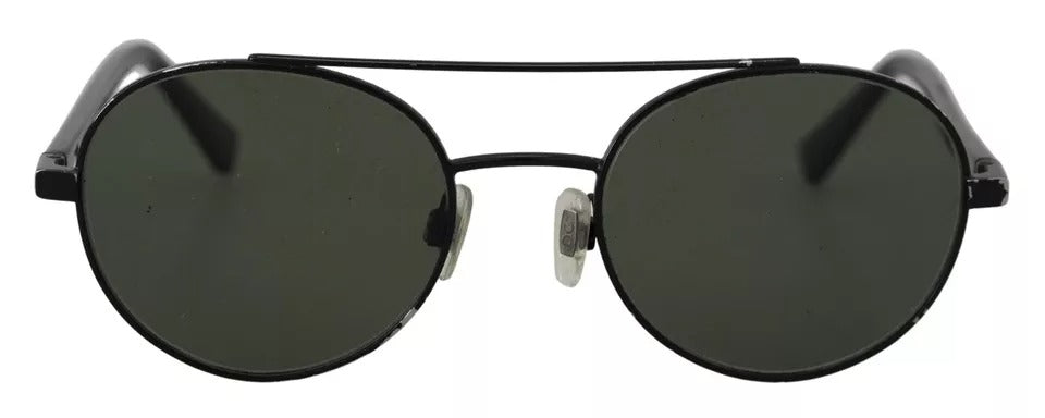 Sonnenbrille DG2245 mit mattschwarzem Stahlrahmen und grünen Gläsern
