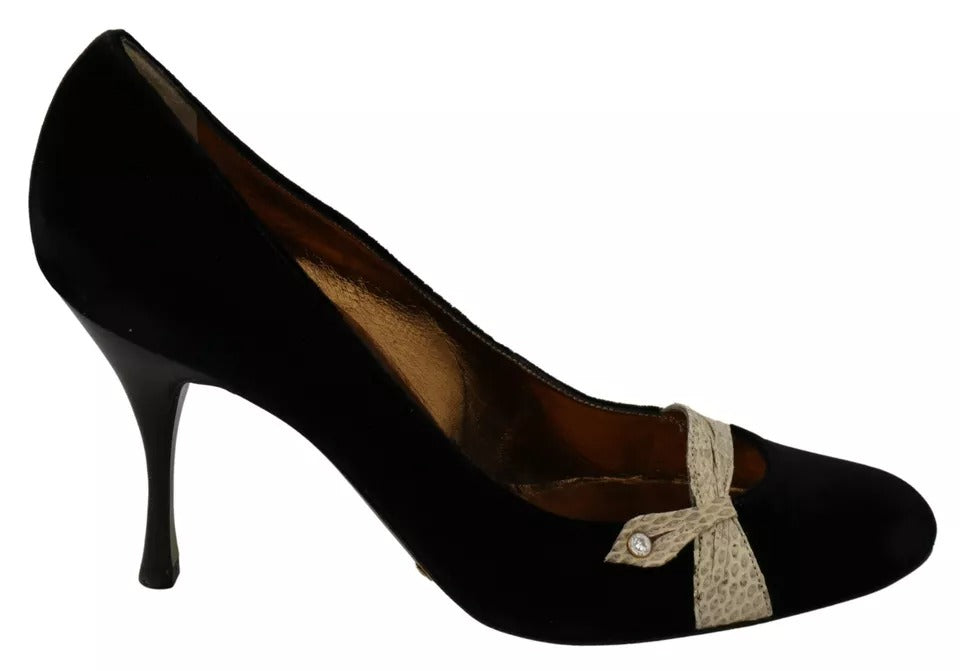Schwarze Samt Ayers High Heels Pumps Schuhe