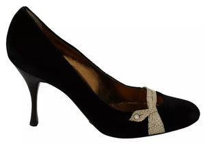 Schwarze Samt Ayers High Heels Pumps Schuhe
