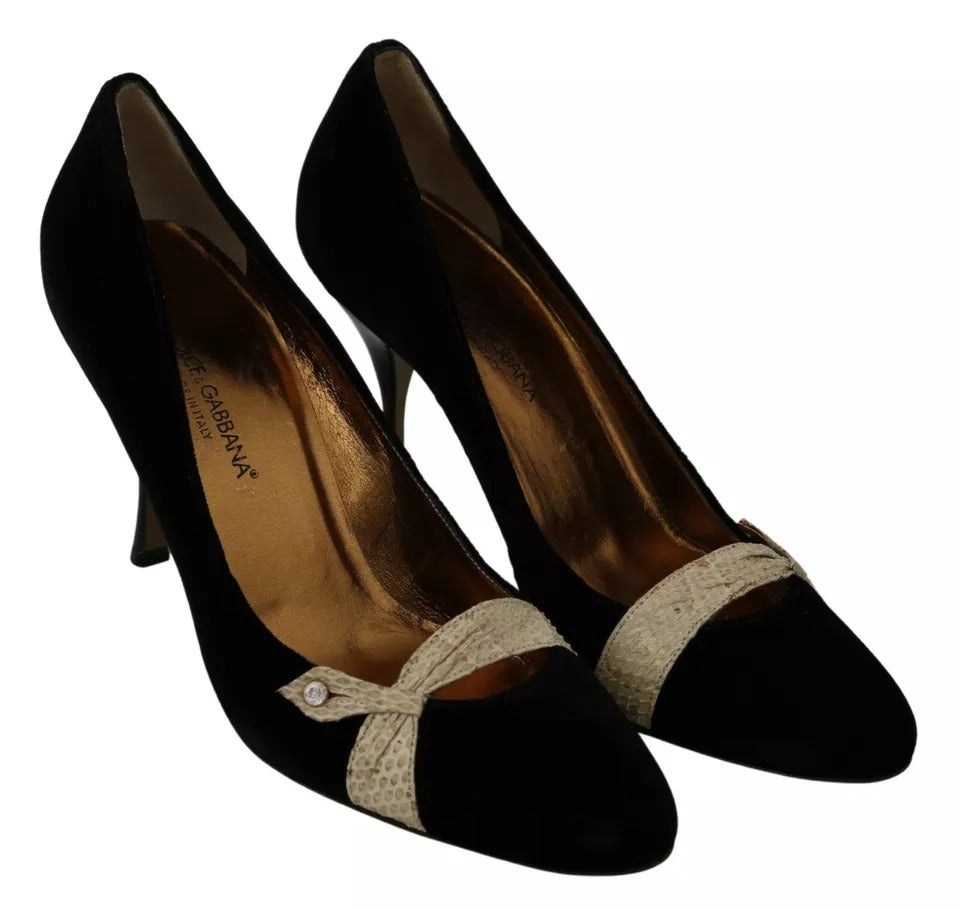 Schwarze Samt Ayers High Heels Pumps Schuhe