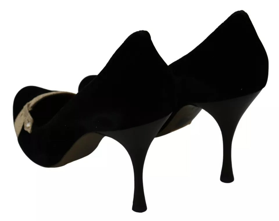 Schwarze Samt Ayers High Heels Pumps Schuhe