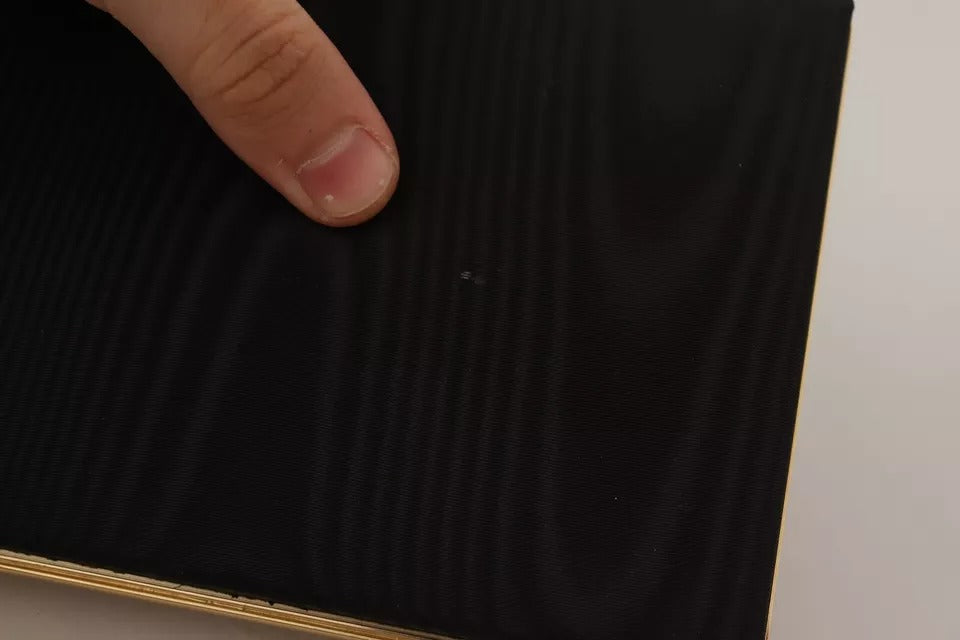 Schwarze Clutch aus Seide mit Goldrahmen, für Abendveranstaltungen, Partys