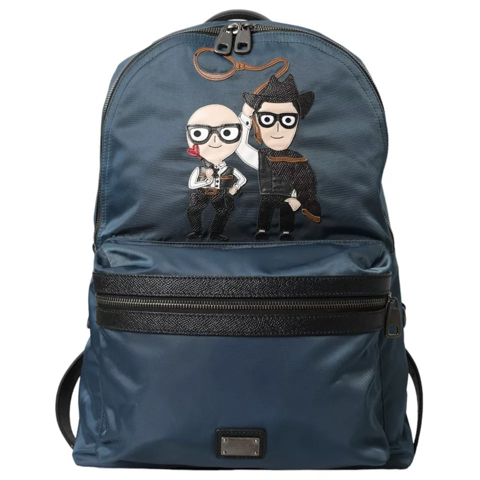 Blauer Nylon-Rucksack mit #DGFamily-Patch für Herren