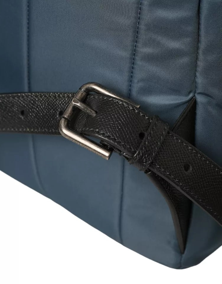 Blauer Nylon-Rucksack mit #DGFamily-Patch für Herren