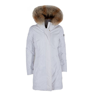Weiße Nylon Damenjacke