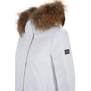 Weiße Nylon Damenjacke