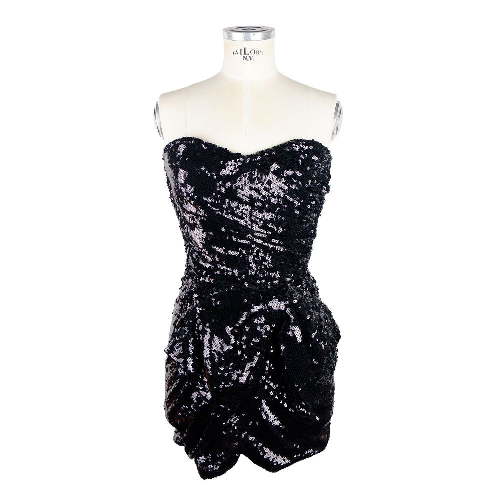 Schwarzes Polyamid-Damenkleid