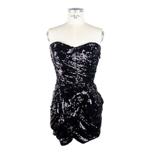 Schwarzes Polyamid-Damenkleid