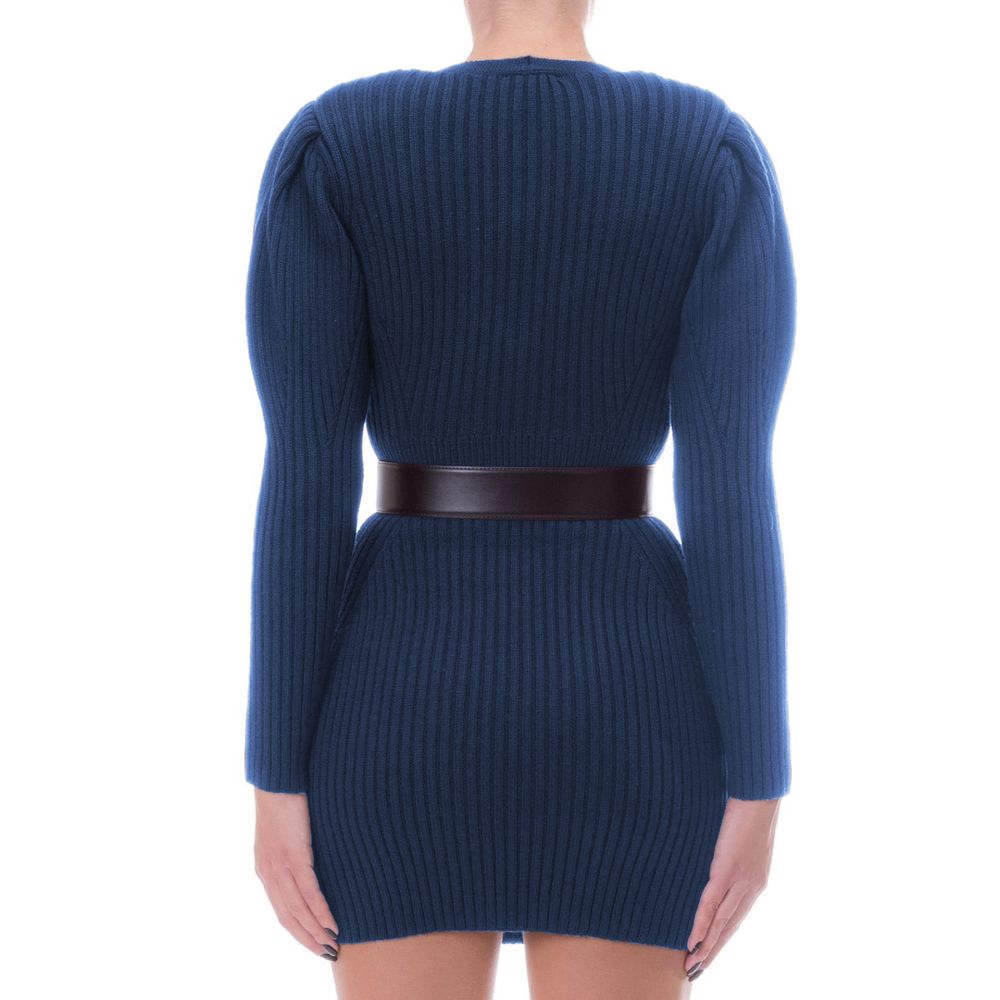 Blaues Wollkleid für Damen