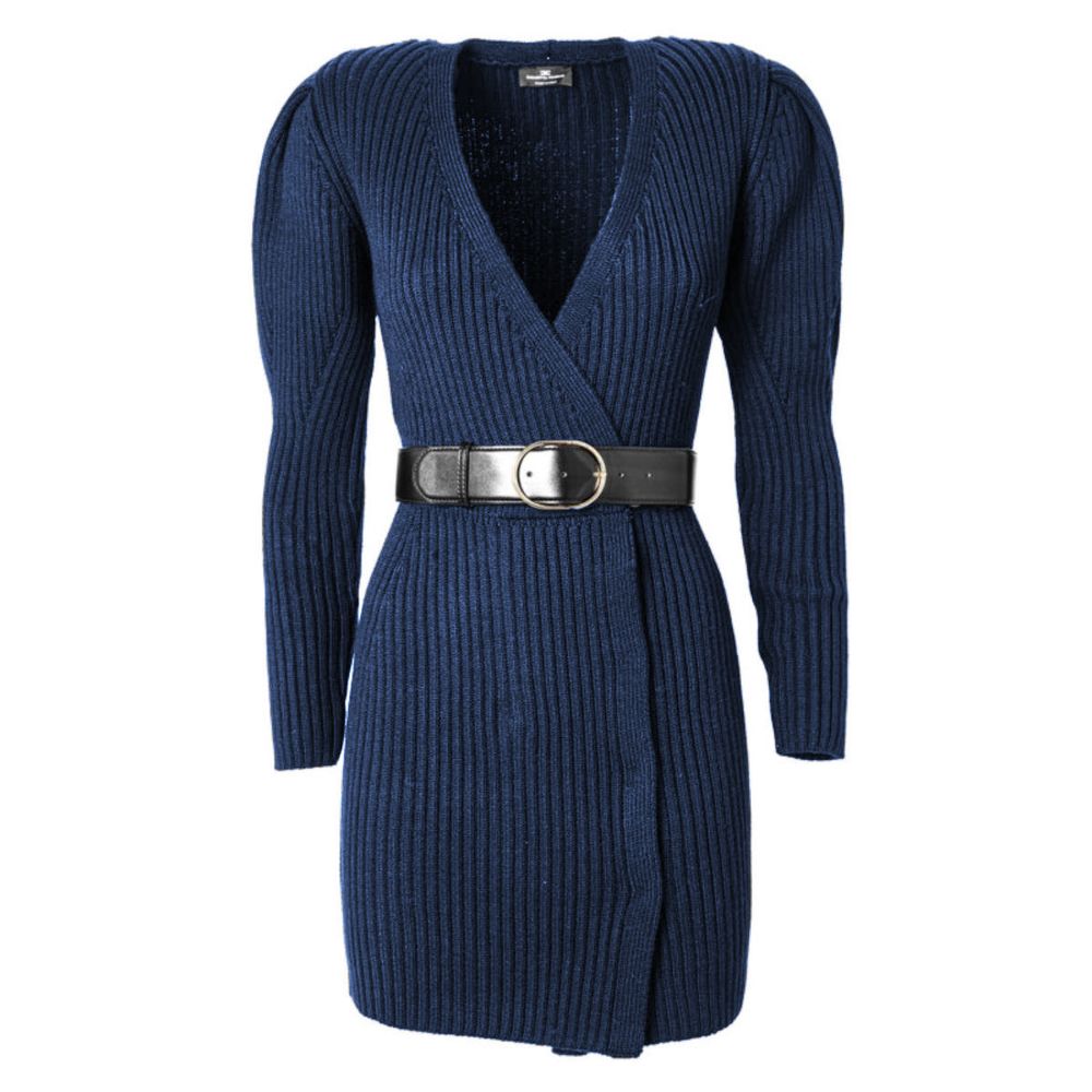 Blaues Wollkleid für Damen