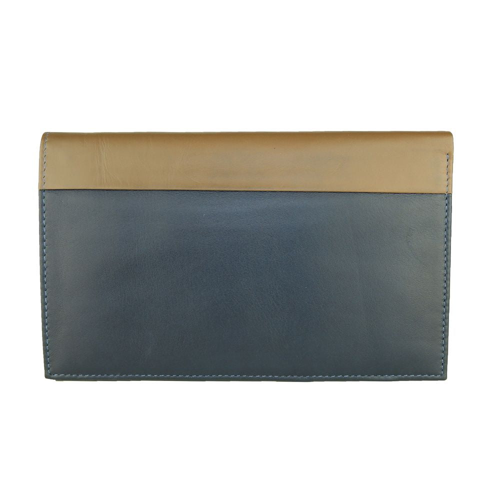 Blaue Herrenbrieftasche aus Leder