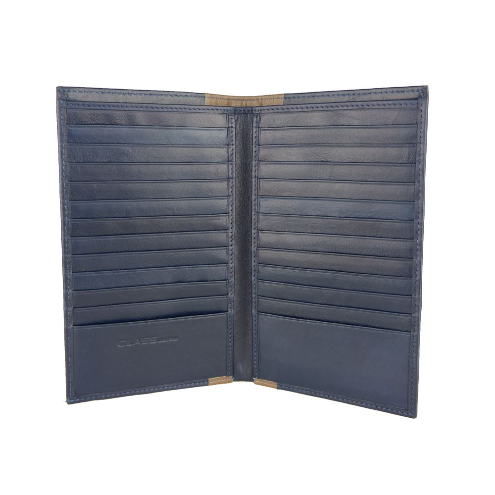 Blaue Herrenbrieftasche aus Leder