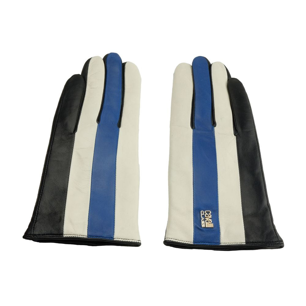 Blauer Lammfellhandschuh für Damen